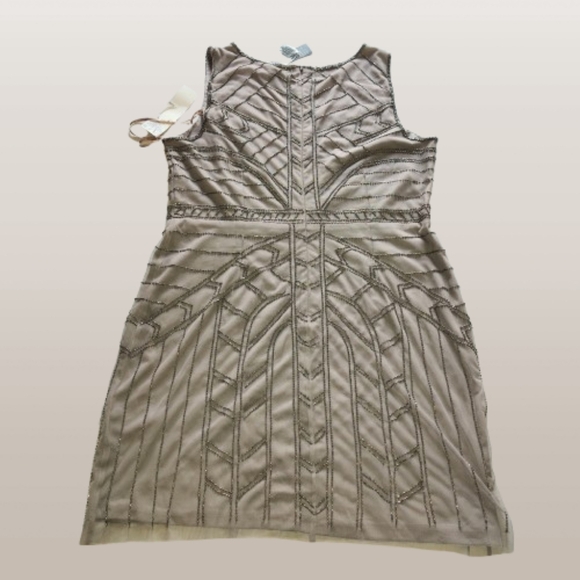 NWT Pappel Studio Beaded Cocktail Dress | Mercury Gray | Size 16 - Picture 2 of 8